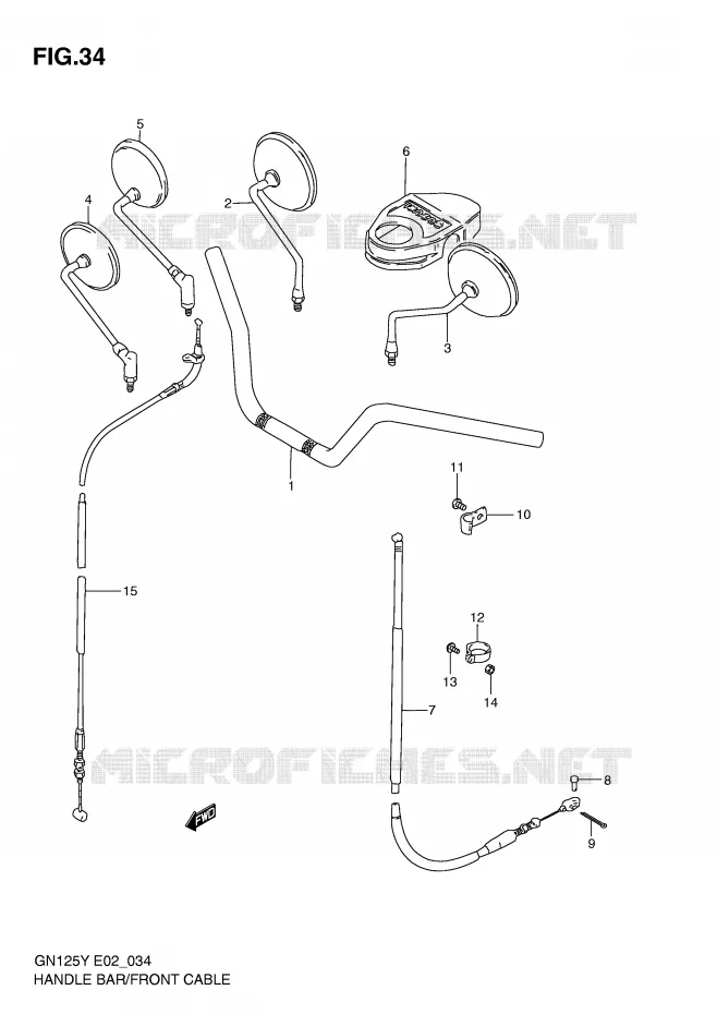 HANDLEBAR - CABLES Suzuki MOTO 125 GN 1998  GN125UW(E2)