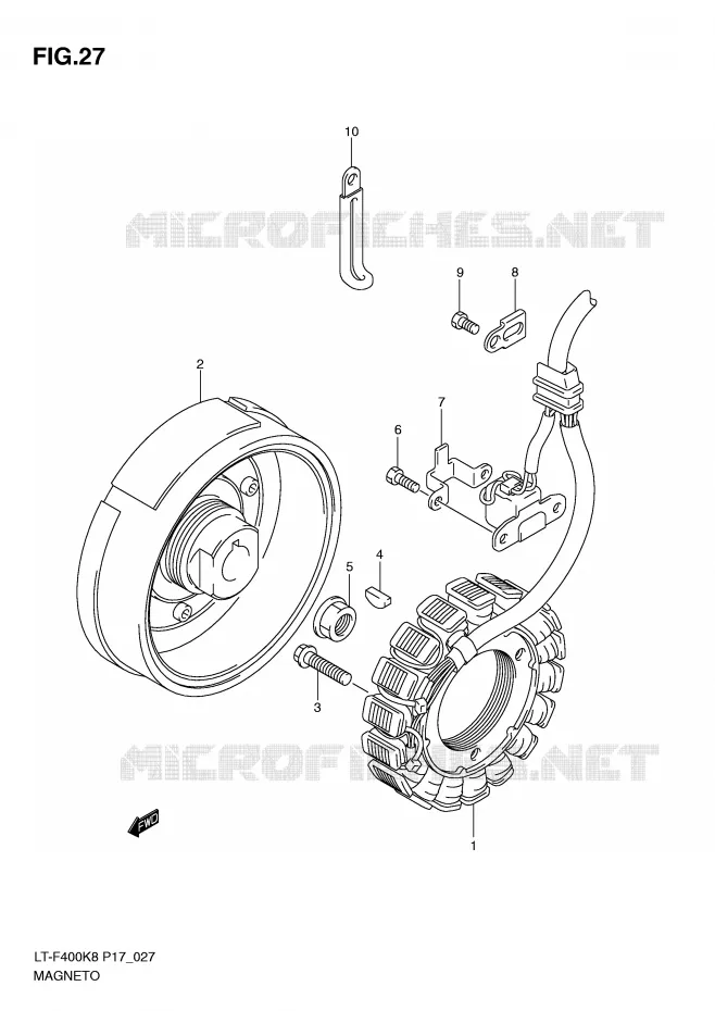 IGNITION (MODEL K8/K9) Suzuki QUAD 400 KINGQUAD 2009  LT-F400K9(P17)
