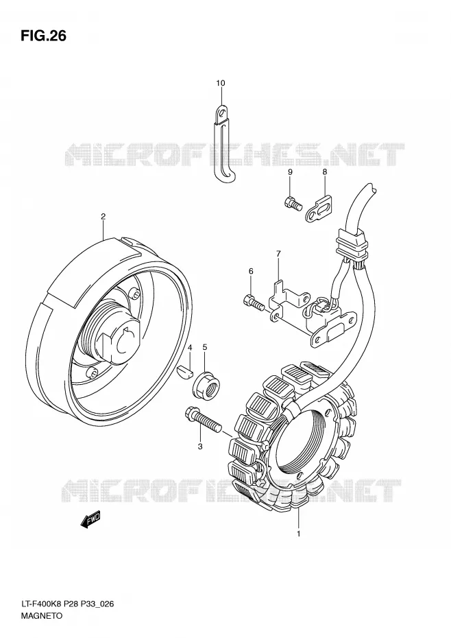 IGNITION (MODEL K8/K9) Suzuki QUAD 400 KINGQUAD 2010  LT-F400L0(P28/P33)
