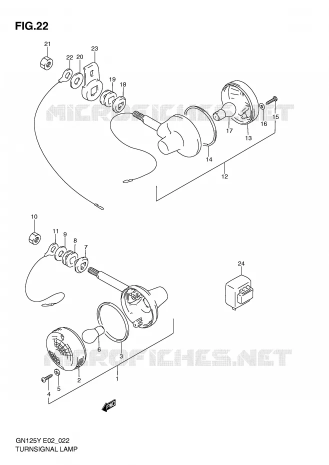 INDICATORS (MODEL V/W/X E1,E2,E4,E18,E21,E22,E71,P9) Suzuki MOTO 125 GN 1997  GN125UV(E2)