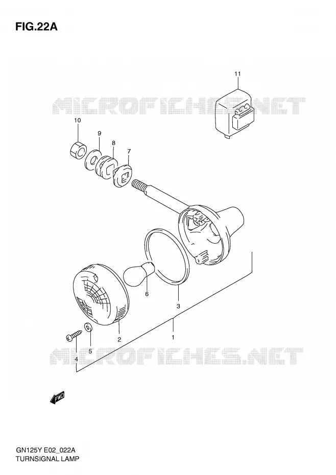 INDICATORS (MODEL Y/K1 E2,E4,E18,E21,E22,E71) Suzuki MOTO 125 GN 2000  GN125EY(E2)