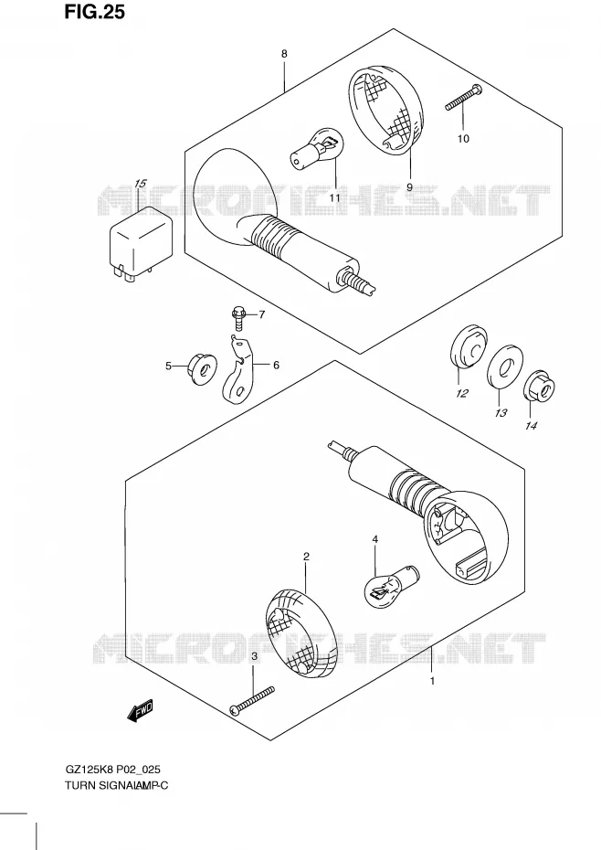 INDICATORS Suzuki MOTO 125 MARAUDER 2008  GZ125K8(P02)