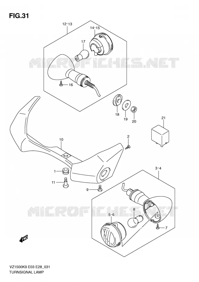 INDICATORS Suzuki MOTO 1500 BOULEVARD 2010  VZ1500L0(E3/E28)