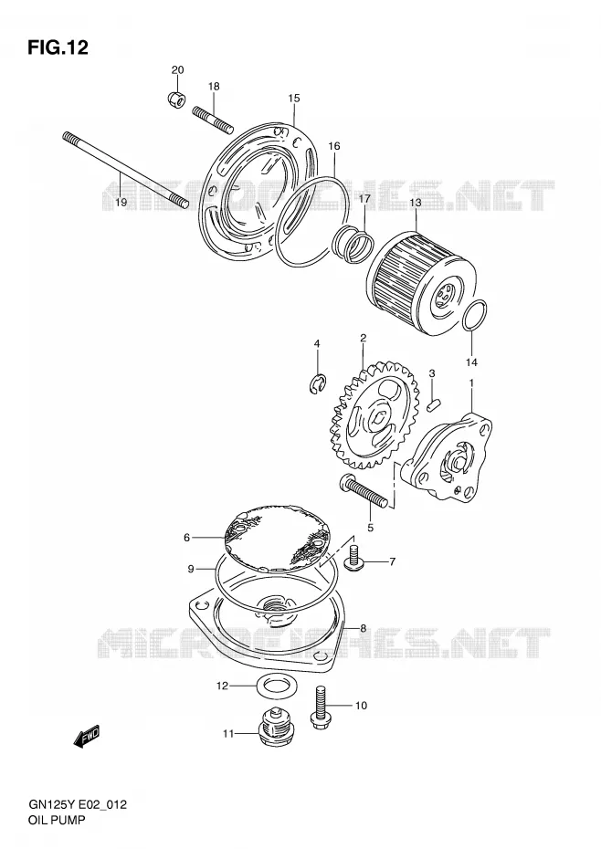 OIL PUMP Suzuki MOTO 125 GN 1997  GN125UV(E2)