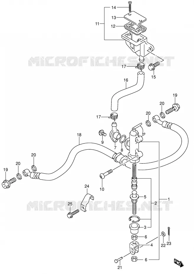 REAR BRAKE MASTER CYLINDER Suzuki MOTO 750 GSX-R 2001  GSX-R750U1K1(E2)