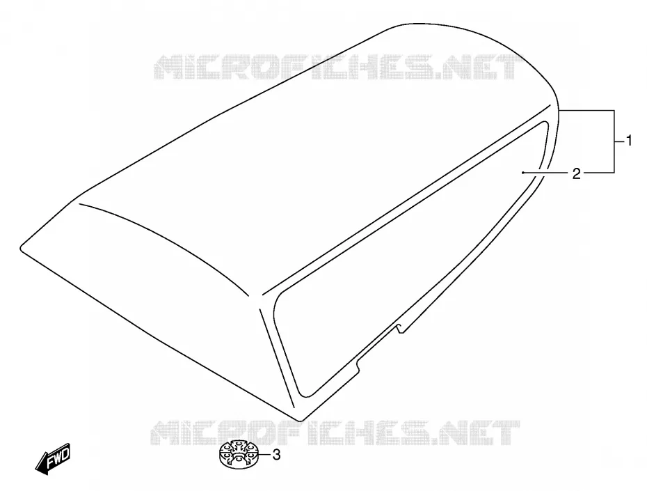 SEAT COWL (MODEL K1) Suzuki MOTO 750 GSX-R 2001  GSX-R750U1K1(E2)