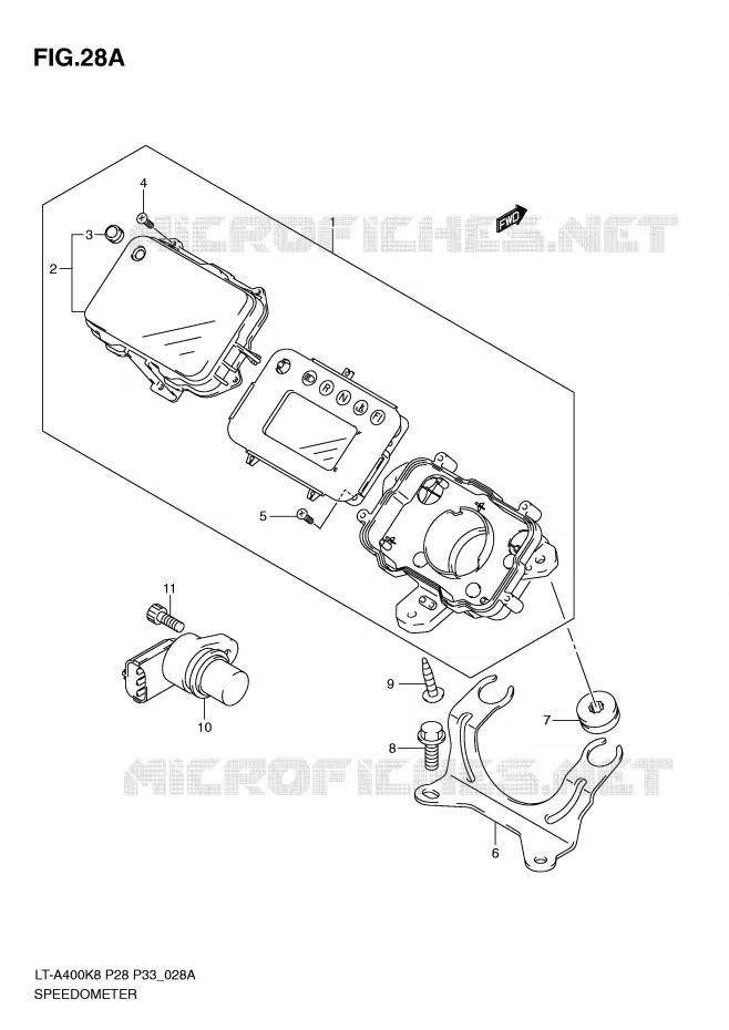SPEEDOMETER (MODEL L0) Suzuki QUAD 400 KINGQUAD 2010  LT-A400L0(P28/P33)