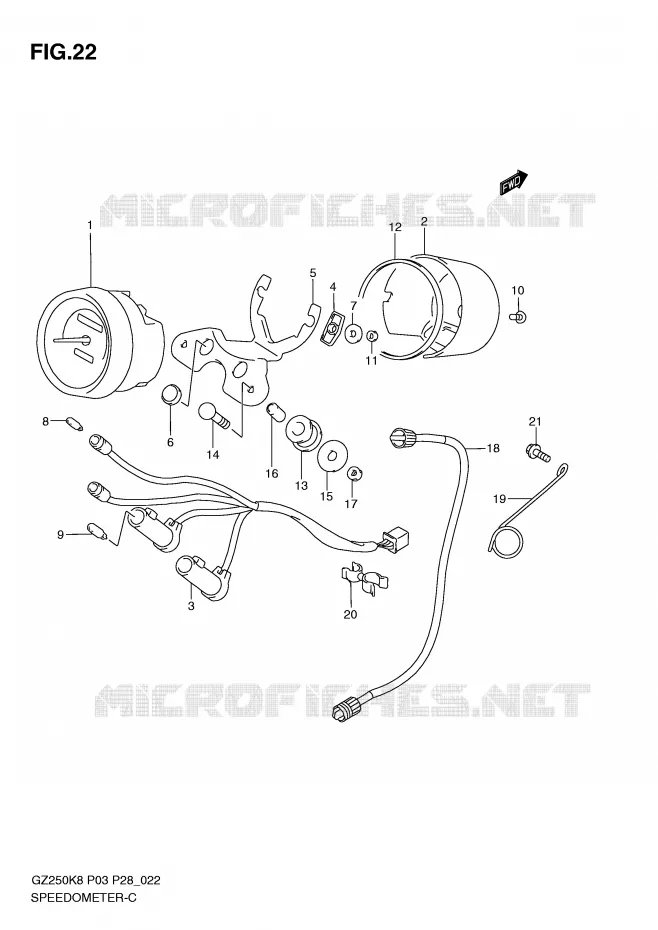 SPEEDOMETER Suzuki MOTO 250 MARAUDER 2010  GZ250L0(P3)