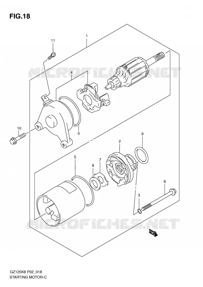 STARTER MOTOR Suzuki MOTO 125 MARAUDER 2008  GZ125K8(P02)