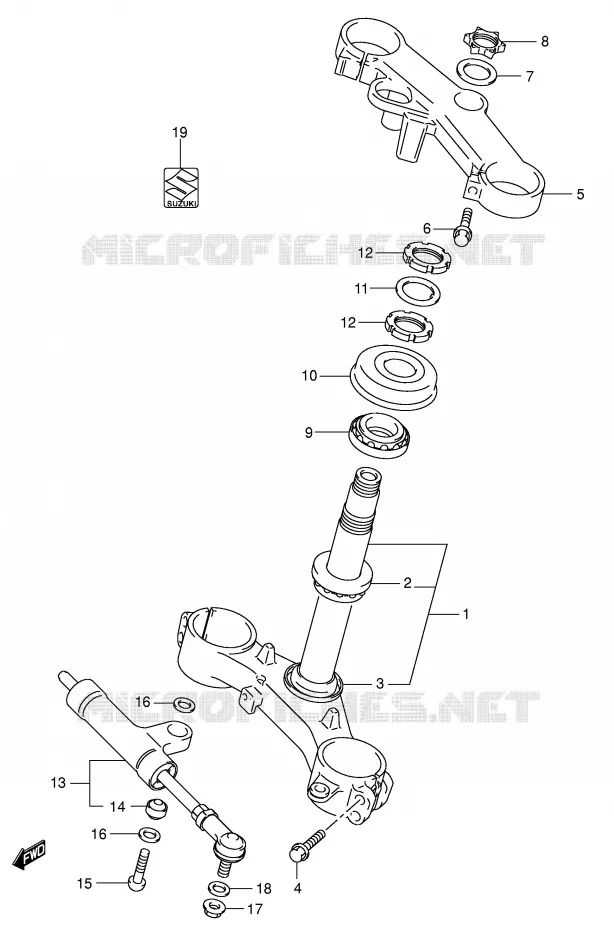 STEERING COLUMN (E2/E54) Suzuki MOTO 750 GSX-R 2003  GSX-R750U2K3(E2)