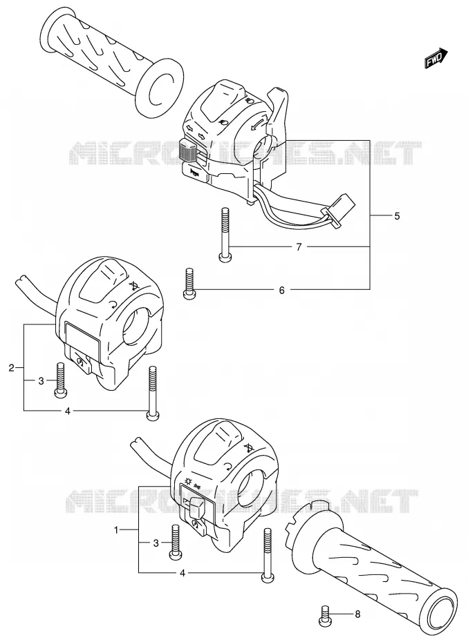 SWITCHES (MODEL Y/K1/K2) Suzuki MOTO 750 GSX-R 2002  GSX-R750K2(E2)