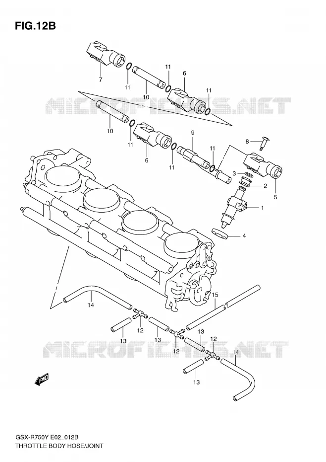 THROTTLE BODY HOSE/JOINT (MODEL K2/K3) Suzuki MOTO 750 GSX-R 2000  GSX-R750U1Y(E2)