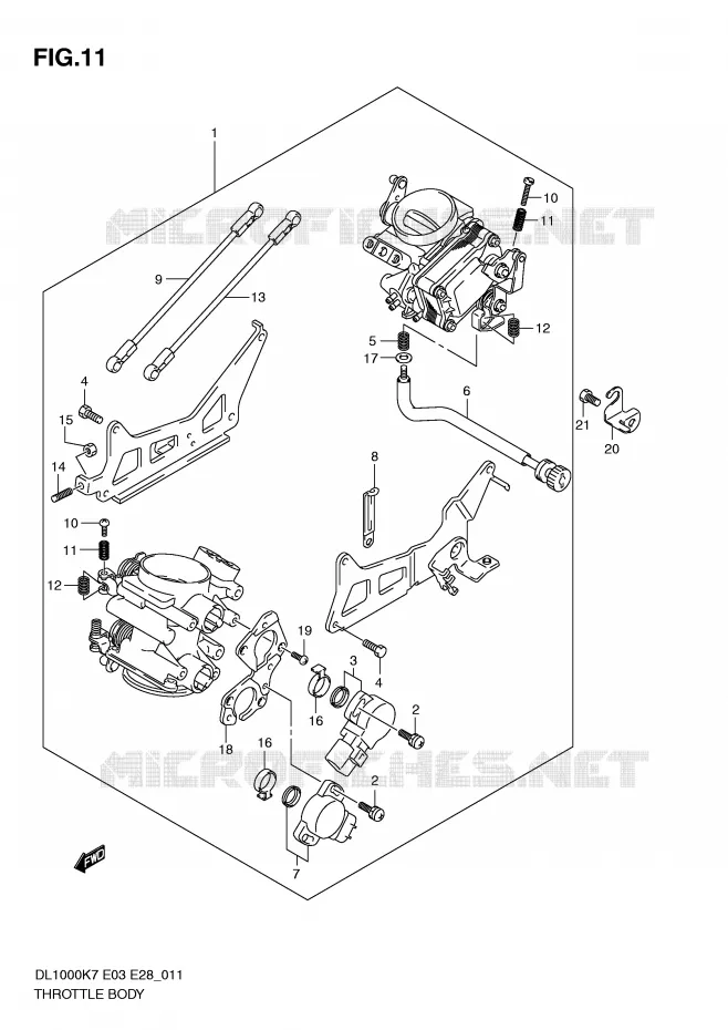 THROTTLE BODY Suzuki MOTO 1000 V-STROM 2009  DL1000K9(E3/E28)