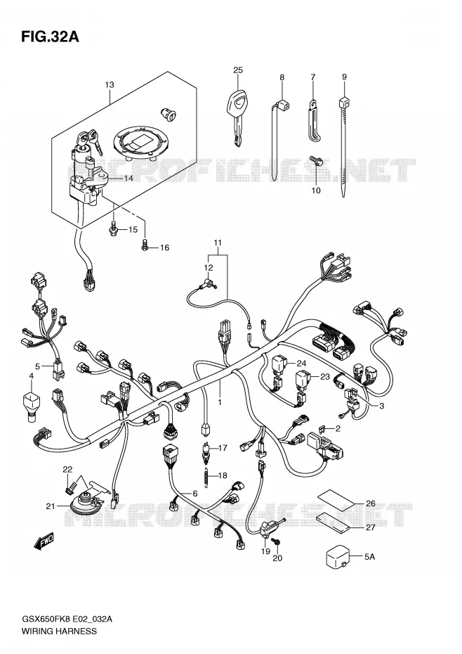 WIRING HARNESS (GSX650FA/FUA) Suzuki MOTO 650 GSX-F 2010  GSX650FAL0(E2)