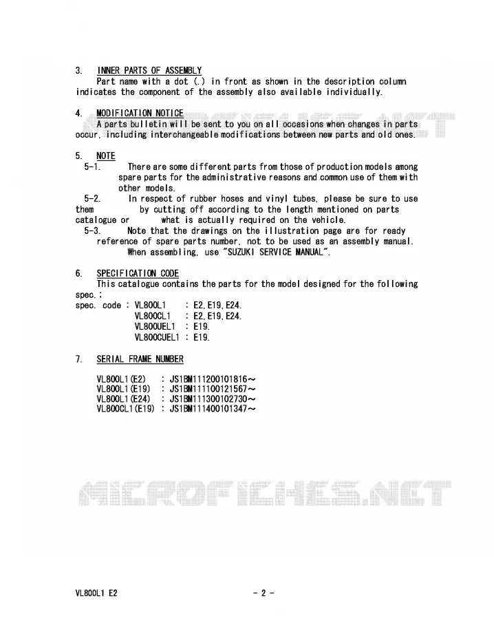 * CATALOG PREFACE * Suzuki MOTO 800 VOLUSIA 2011  VL800L1(E2)