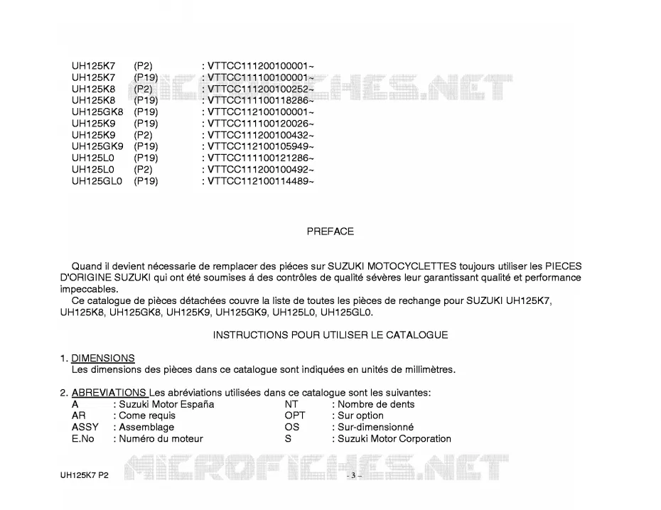 * CATALOG PREFACE * Suzuki SCOOTER 125 BURGMAN 2009  UH125GK9(P2)