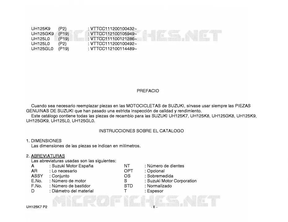 * CATALOG PREFACE * Suzuki SCOOTER 125 BURGMAN 2011  UH125GL0(P2)