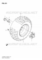 RIGHT HAND REAR WHEEL (LT A500XZL1 P33) for Suzuki KINGQUAD 500 2011