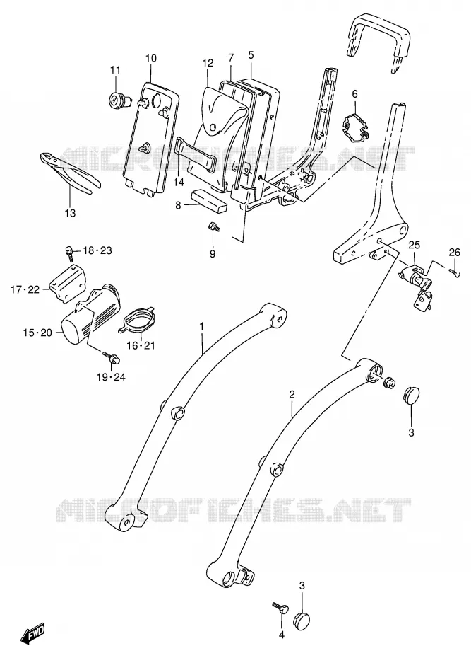 BACKREST (MODEL T/V) Suzuki MOTO 600 INTRUDER 1995  VS600GLUS(E2)