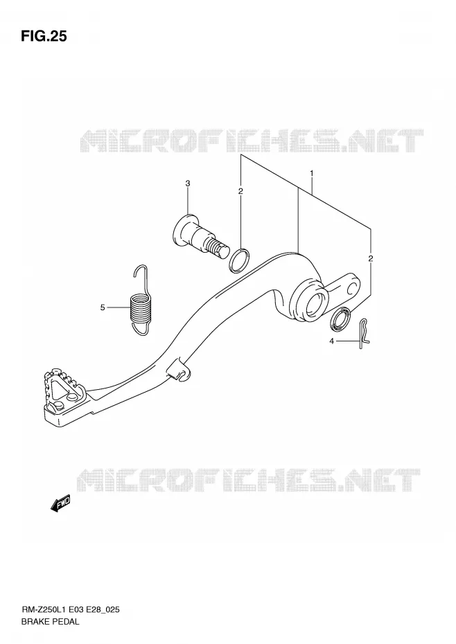 BRAKE PEDAL Suzuki MOTO 250 RM-Z 2011  RM-Z250L1(E3/E28)