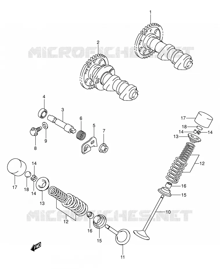 CAM SHAFT - VALVE Suzuki MOTO 400 DR-Z 2002  DR-Z400K2(E3/E28)