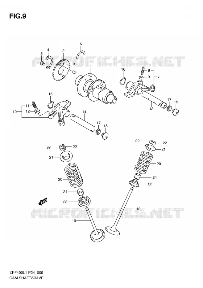 CAMSHAFT - VALVES Suzuki QUAD 400 KINGQUAD 2011  LT-F400L1(P24)