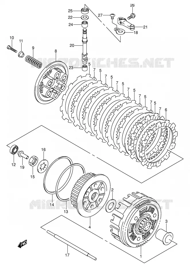 CLUTCH Suzuki MOTO 400 DR-Z 2000  DR-Z400EY(E3/E28)
