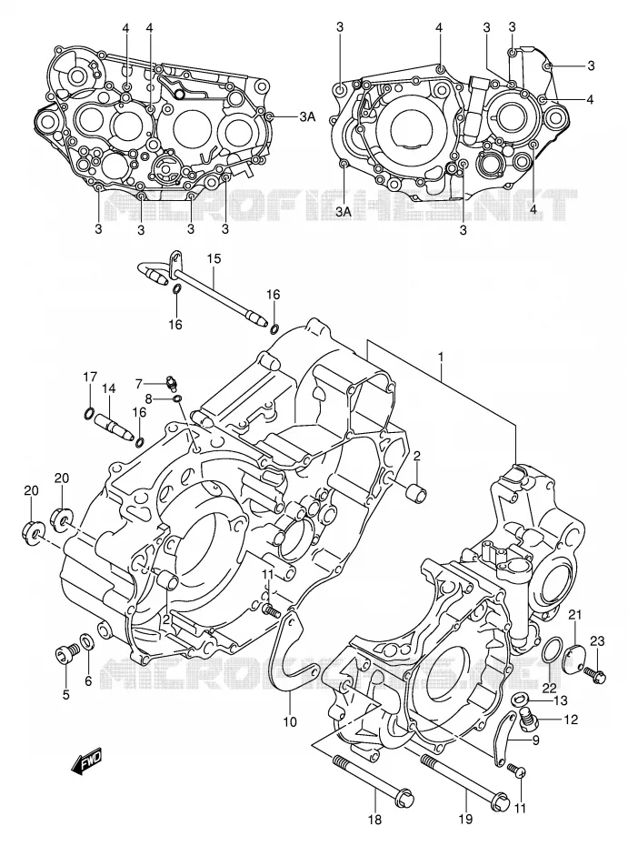 CRANKCASE Suzuki MOTO 400 DR-Z 2002  DR-Z400K2(E3/E28)
