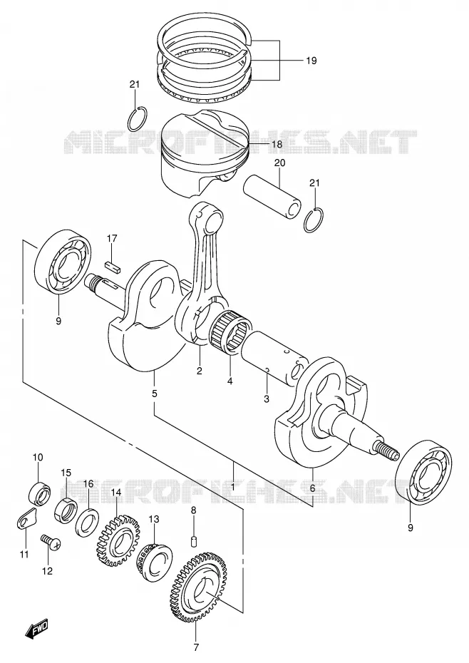 CRANKSHAFT (MODEL Y) Suzuki MOTO 400 DR-Z 2000  DR-Z400EY(E3/E28)