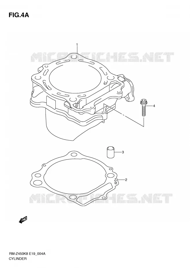 CYLINDER (RM-Z450L1) Suzuki MOTO 450 RM-Z 2011  RM-Z450L1(E19)