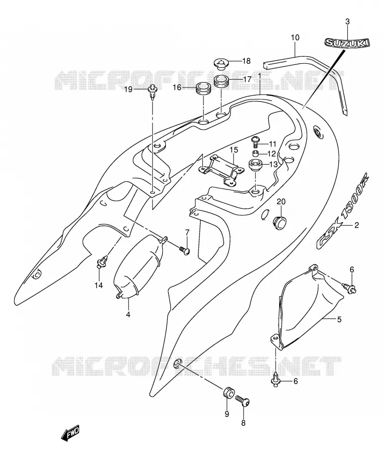 FAIRING (MODEL K1) Suzuki MOTO 1300 HAYABUSA 2001  GSX1300RU2K1(E2)