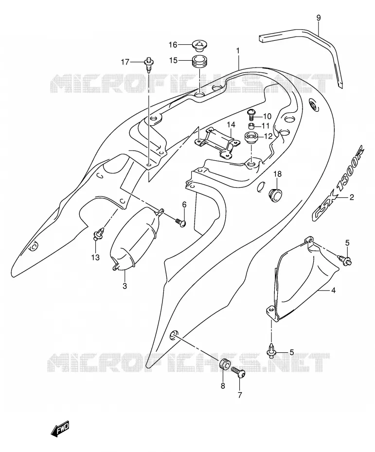 FAIRING (MODEL X) Suzuki MOTO 1300 HAYABUSA 2002  GSX1300RK2(E2)