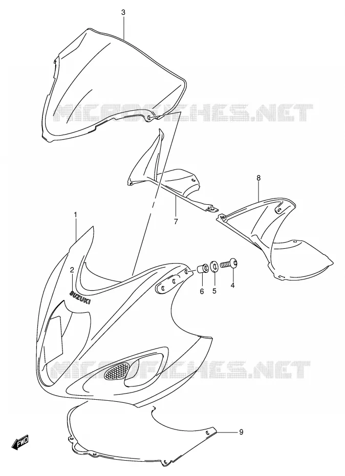 FAIRING (MODEL X/Y) Suzuki MOTO 1300 HAYABUSA 2000  GSX1300RY(E2)