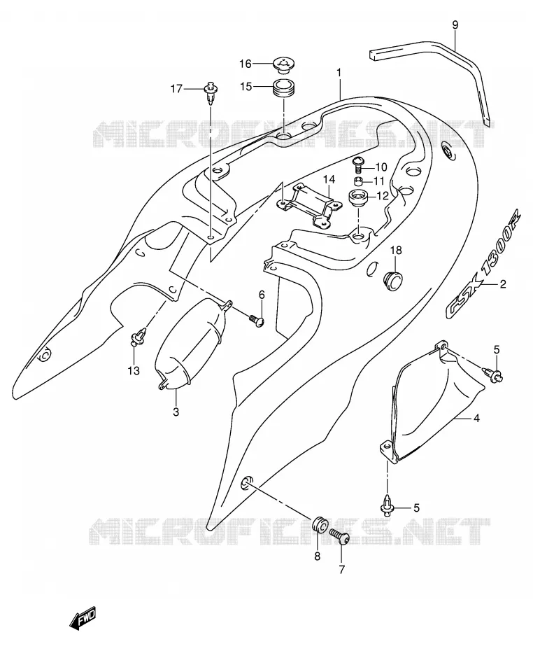 FAIRING (MODEL Y) Suzuki MOTO 1300 HAYABUSA 2002  GSX1300RK2(E2)