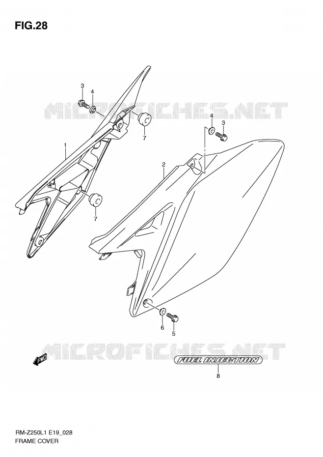 FAIRING Suzuki MOTO 250 RM-Z 2011  RM-Z250L1(E19)