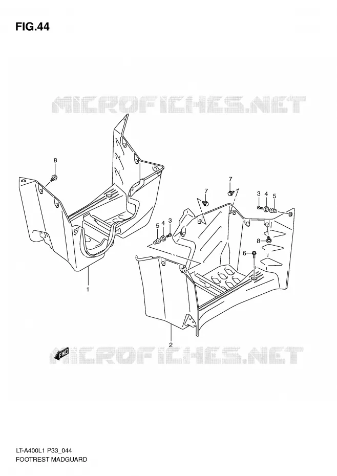 FOOTREST - MUDGUARD Suzuki QUAD 400 KINGQUAD 2011  LT-A400L1(P33)