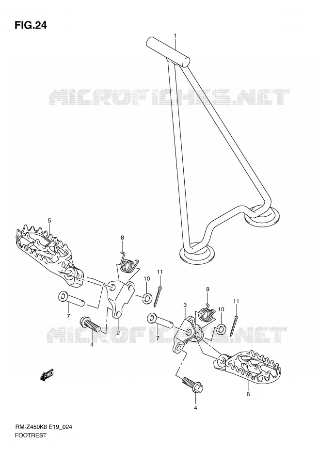 FOOTREST (RM-Z450K8/K9/L0) Suzuki MOTO 450 RM-Z 2012  RM-Z450L1(E19)