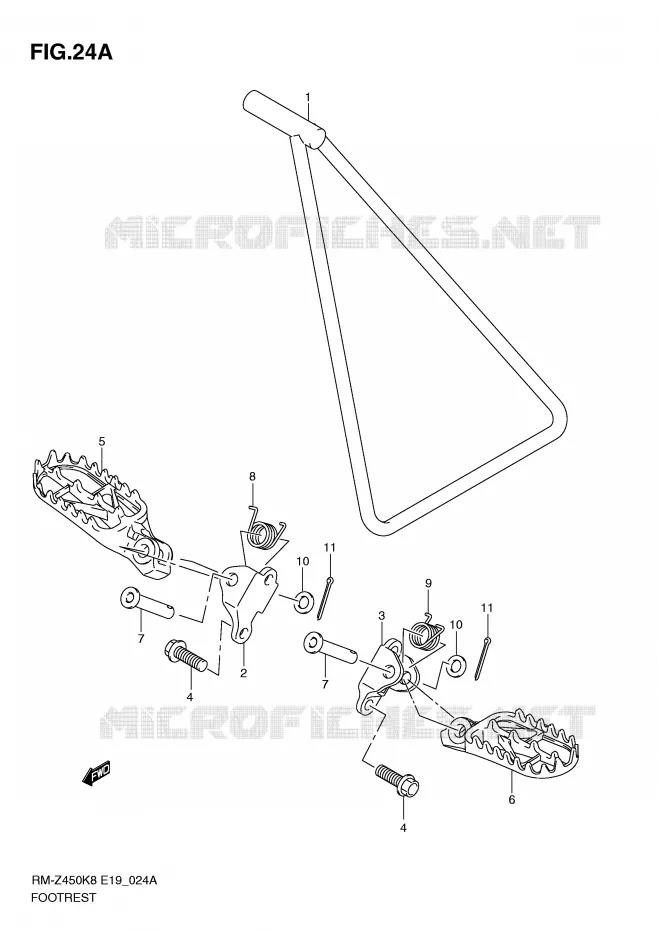FOOTREST (RM-Z450L1) Suzuki MOTO 450 RM-Z 2011  RM-Z450L1(E19)