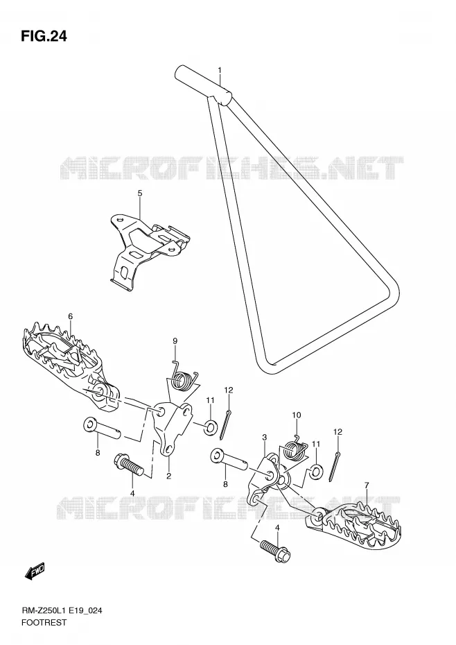 FOOTREST Suzuki MOTO 250 RM-Z 2011  RM-Z250L1(E19)