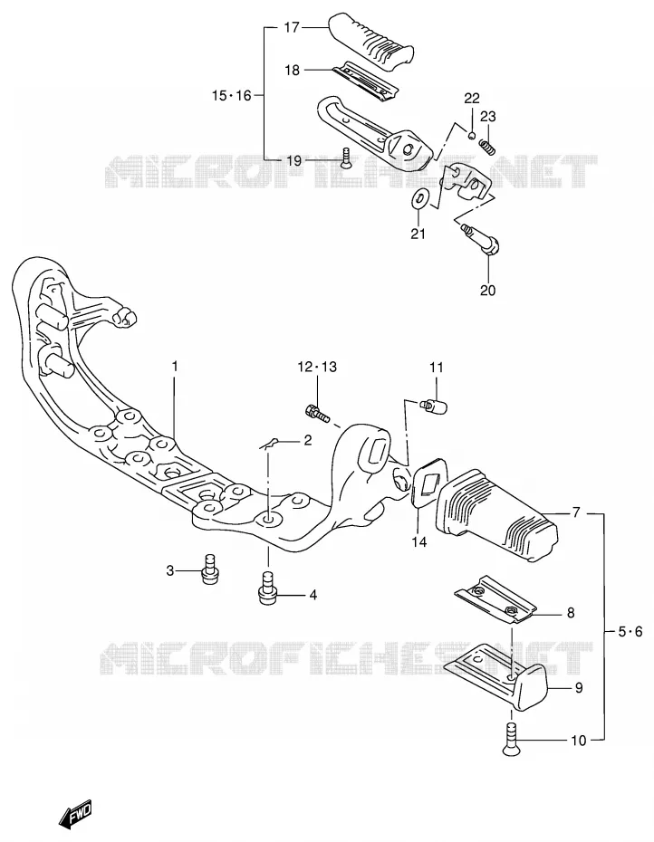 FOOTREST Suzuki MOTO 600 INTRUDER 1996  VS600GLFT(E2)
