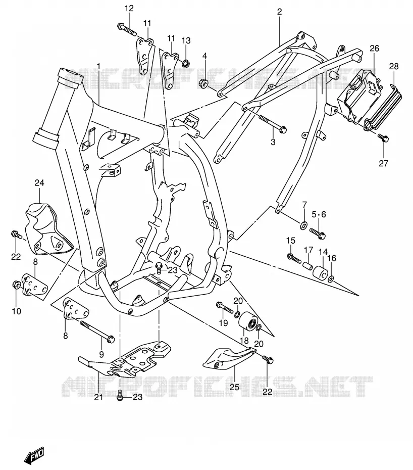 FRAME Suzuki MOTO 400 DR-Z 2001  DR-Z400K1(E3/E28)