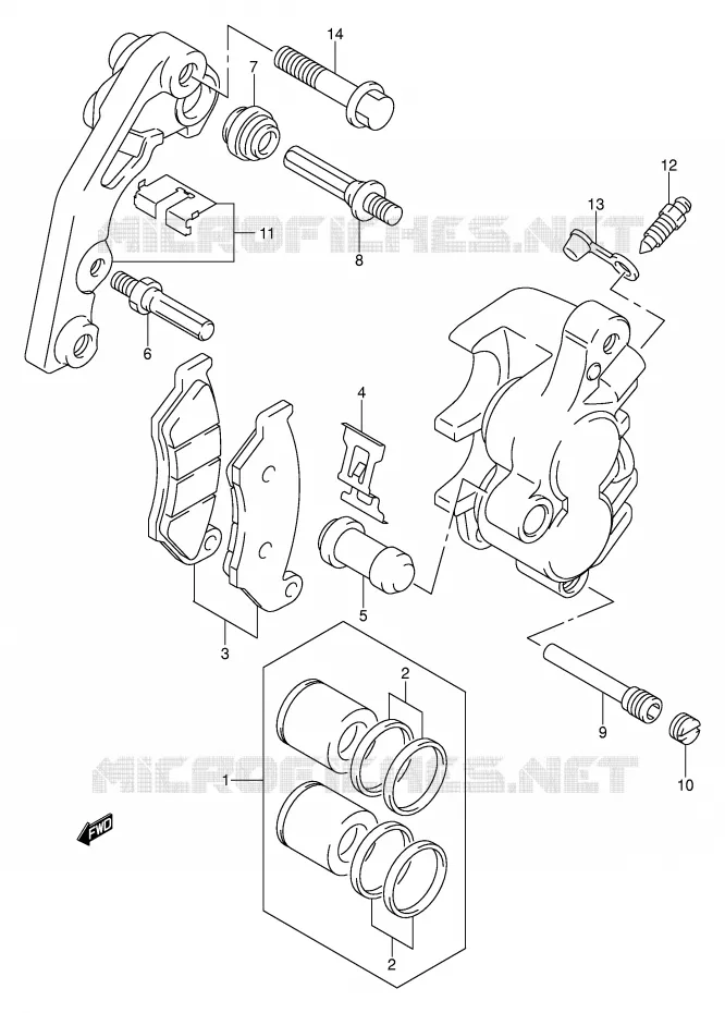 FRONT CALIPER Suzuki MOTO 400 DR-Z 2000  DR-Z400EY(E3/E28)