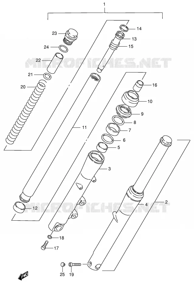 FRONT FORK (MODEL S) Suzuki MOTO 600 INTRUDER 1996  VS600GLT(E2)