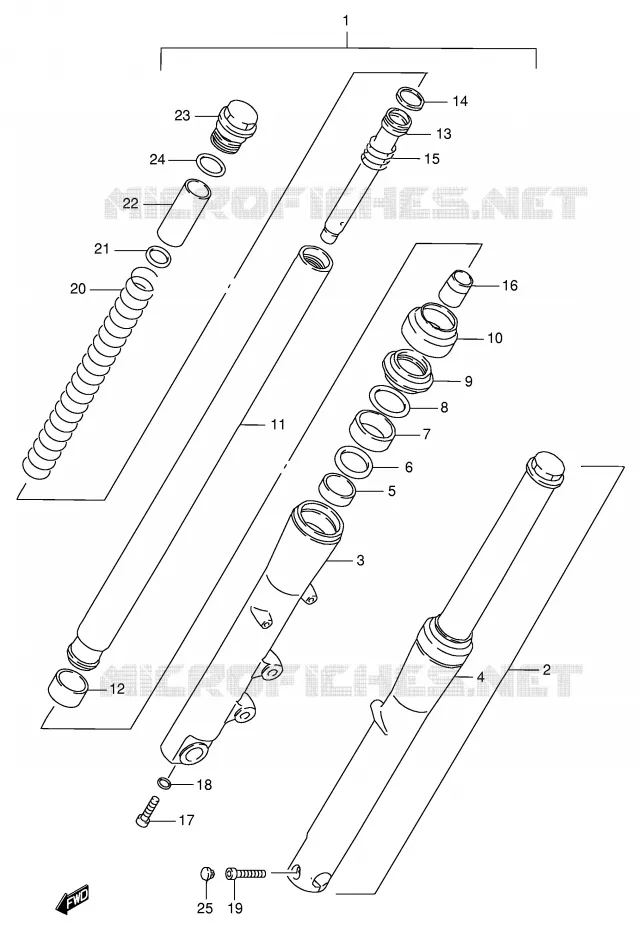 FRONT FORK (MODEL T/V) Suzuki MOTO 600 INTRUDER 1996  VS600GLT(E2)