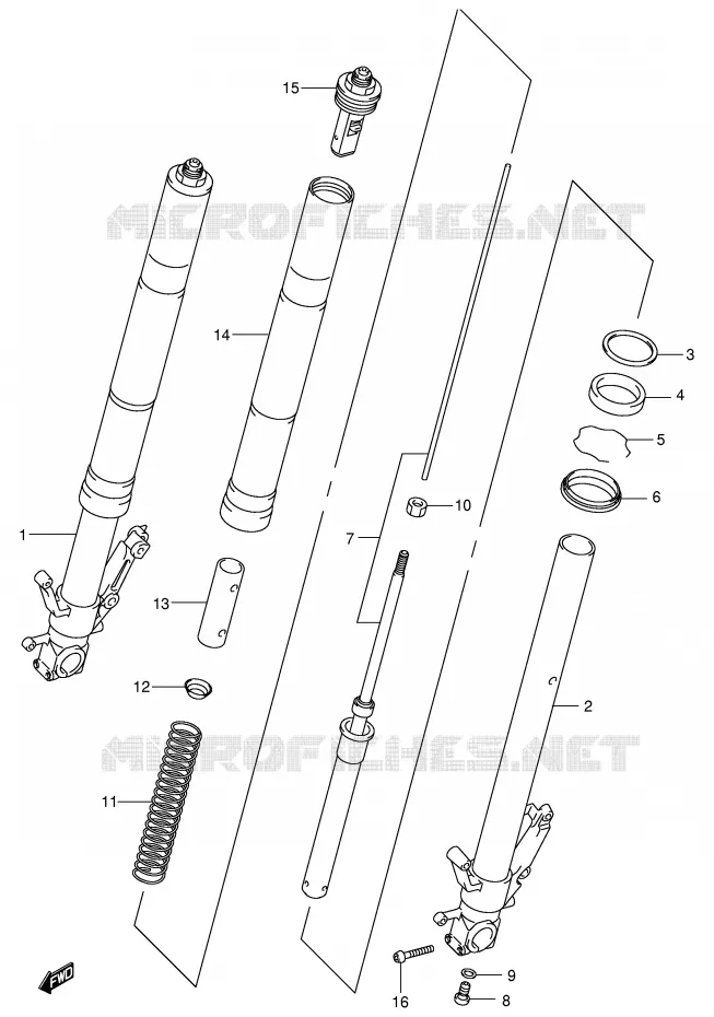FRONT FORK Suzuki MOTO 1300 HAYABUSA 2000  GSX1300RY(E2)