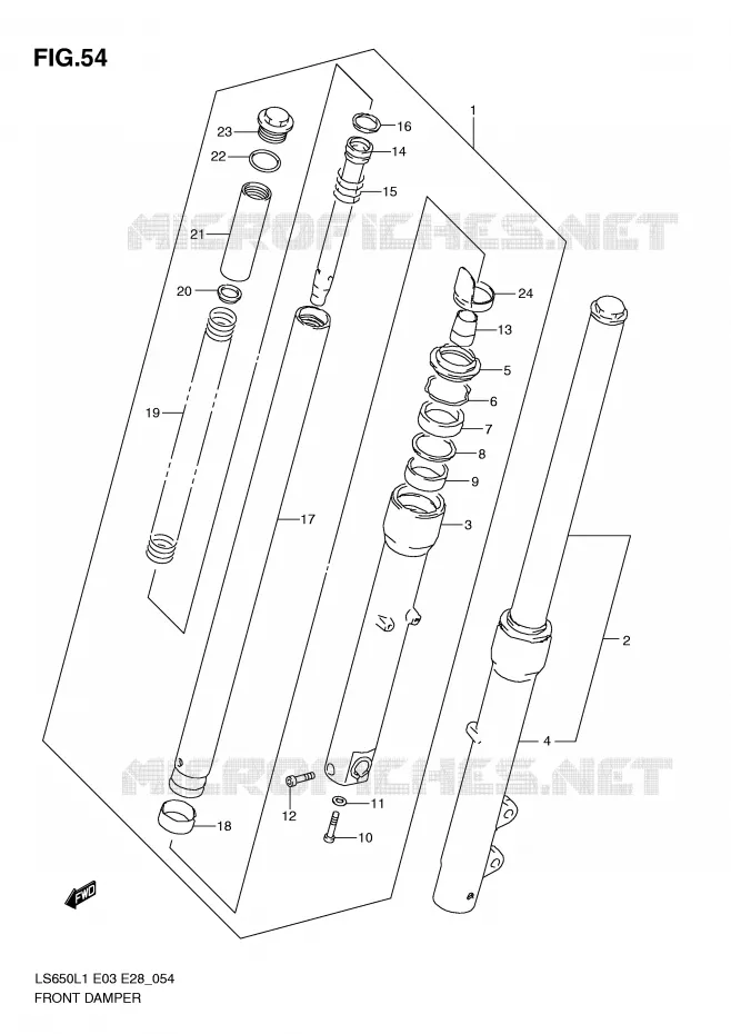 FRONT FORK Suzuki MOTO 650 BOULEVARD 2011  LS650L1(E3/E28)