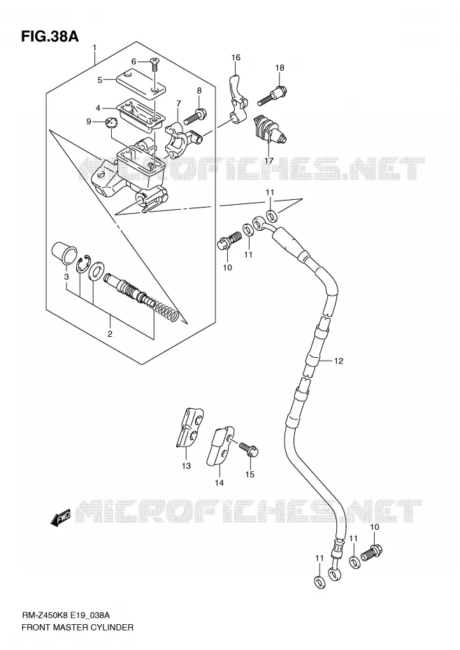 FRONT MASTER CYLINDER (RM-Z450L1) Suzuki MOTO 450 RM-Z 2009  RM-Z450K9(E19)