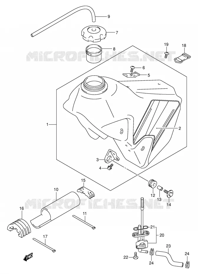 FUEL TANK (MODEL K2) Suzuki MOTO 400 DR-Z 2000  DR-Z400Y(E3/E28)