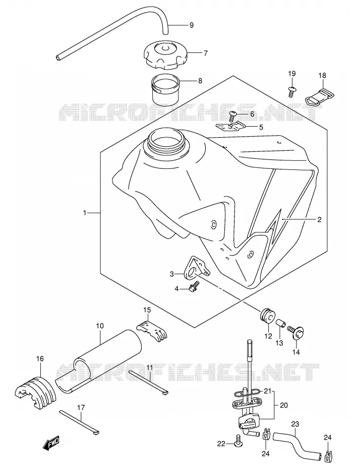FUEL TANK (MODEL K3) Suzuki MOTO 400 DR-Z 2000  DR-Z400EY(E3/E28)
