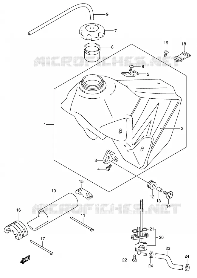 FUEL TANK (MODEL K4) Suzuki MOTO 400 DR-Z 2002  DR-Z400K2(E3/E28)